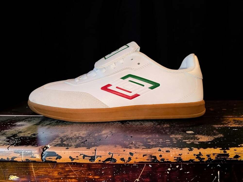 Umbro UMBRO-TX White Red and Green Indoor Soccer Sneakers